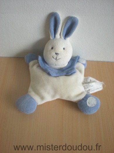 Doudou Lapin Vertbaudet Blanc bleu 