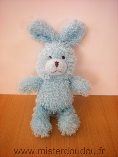 Doudou Lapin Yves rocher Bleu 