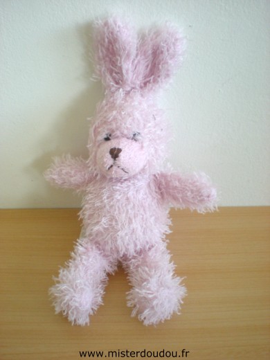 Doudou Lapin Yves rocher Rose 