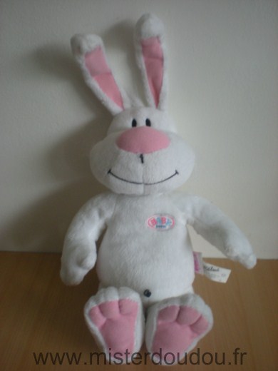 Doudou Lapin Zapf creation Blanc rose 