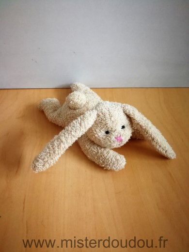 Doudou Lapin 0 Beige en tissus eponge 