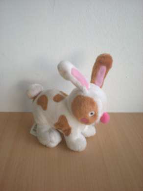 Doudou Lapin - marque non connue - Blanc marron rose 