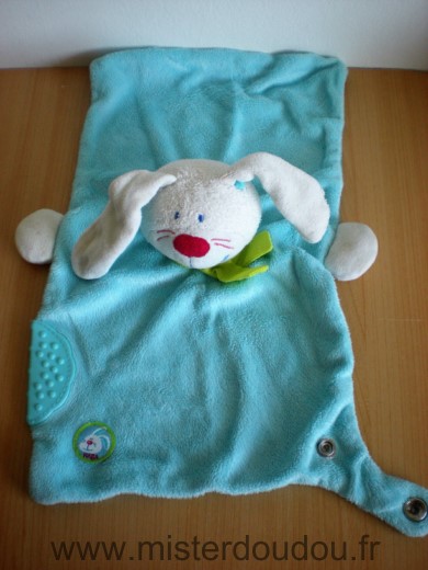 Doudou Lapin - marque non connue - Bleu blanc floulard vert Usag le proposons pour dpanner