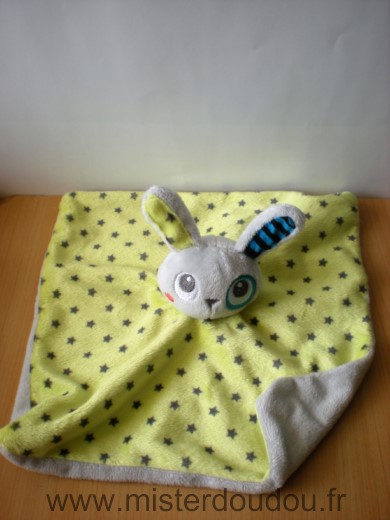 Doudou Lapin 0 Kimadi jaune gris etoiles 