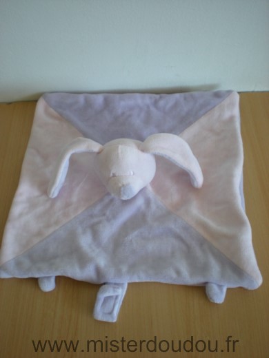 Doudou Lapin 0 Rose mauve attache sucette 