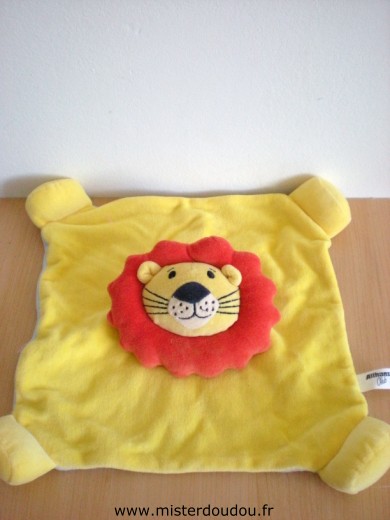 Doudou Lion Althans Jaune dessus bleu dessous 