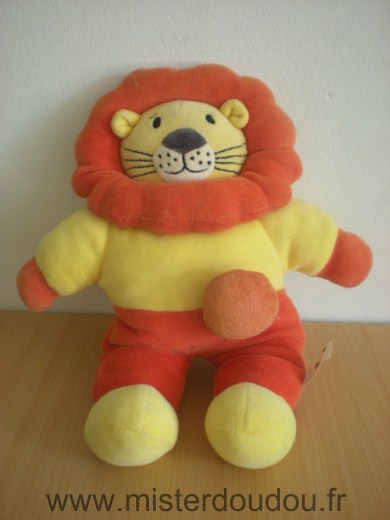 Doudou Lion Althans Jaune orange musical 