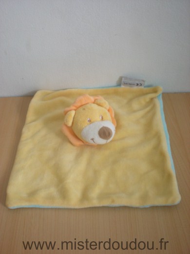 Doudou Lion Amtoys Jaune bleu 