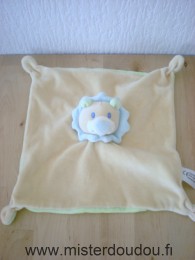 Doudou Lion Auchan Jaune dessus vert dessous 