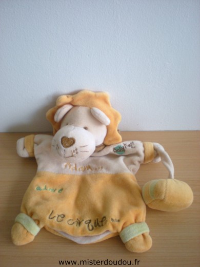 Doudou Lion Baby nat Beige orange adam adore le cirque 
