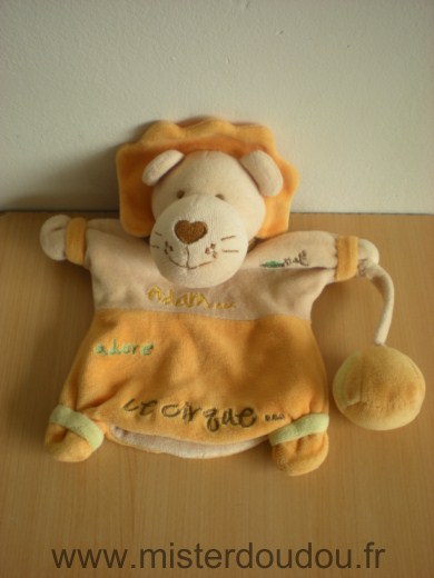Doudou Lion Baby nat Jaune beige adam adore le cirque 