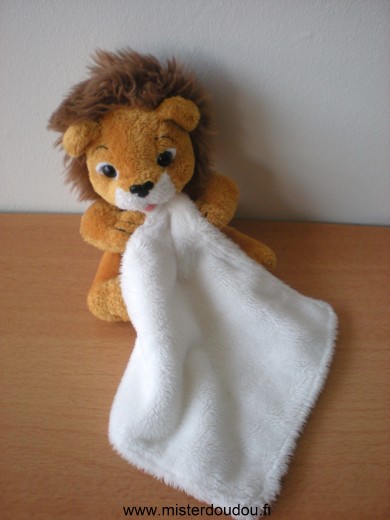 Doudou Lion Cl Lion credit lyonnais marron mouchoir blanc credit lyonnais 