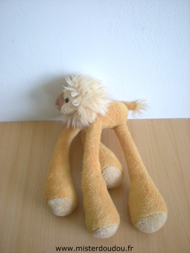 Doudou Lion Cmp Jaune moutarde longues jambes 