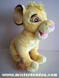 Doudou Lion Disney Jaune orange Le roi lion  : simba