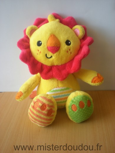 Doudou Lion Fisher-price Jaune rouge 