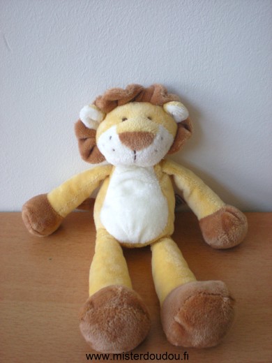 Doudou Lion Gund Jaune blanc marron 