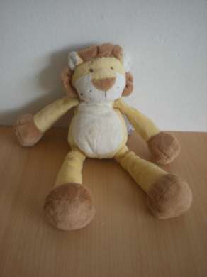 Doudou Lion Gund Jaune blanc marron 