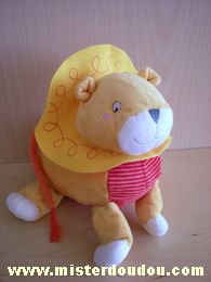 Doudou Lion Ikéa Jaune rouge blanc 