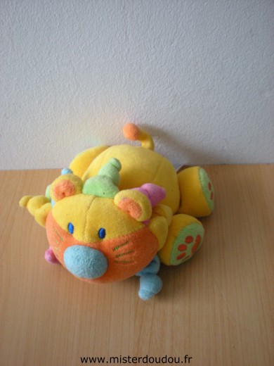 Doudou Lion Jollybaby Jaune orange vert bleu rose 