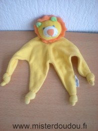 Doudou Lion Luckson Jaune crinière orange 