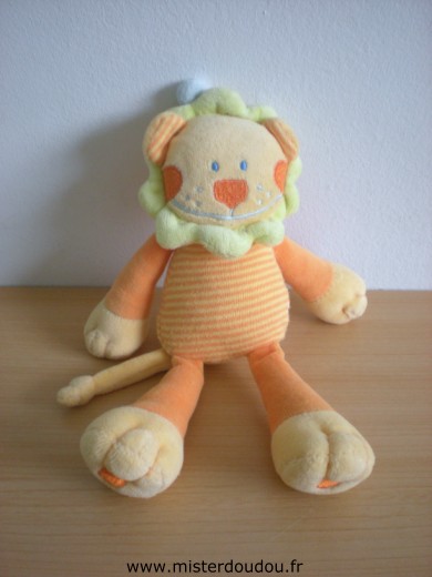 Doudou Lion - Marque non connue - Orange jaune vert 