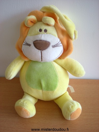 Doudou Lion Maxita Jaune vert orange 