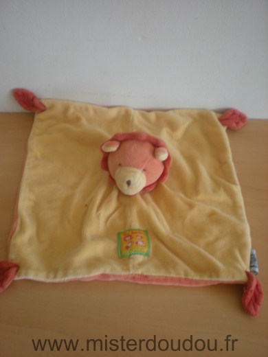 Doudou Lion Moulin roty Jaune rouge les loustics 