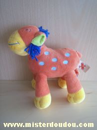 Doudou Lion Nicotoy Orange jaune bleu 