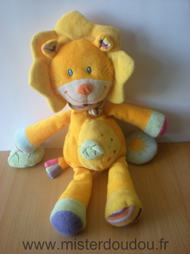 Doudou Lion Pommette Jaune 