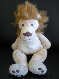 Doudou Lion Tcm Beige avec criniere marron 