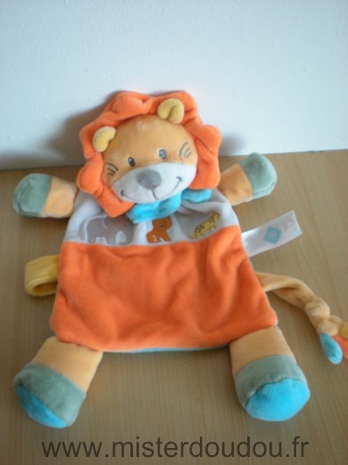 Doudou Lion Tex Orange gris 