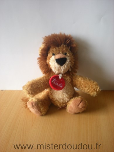 Doudou Lion Trudi Beige marron medaille rouge Petit modèle