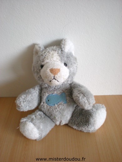 Doudou Loup Gipsy Gris poisson bleu 