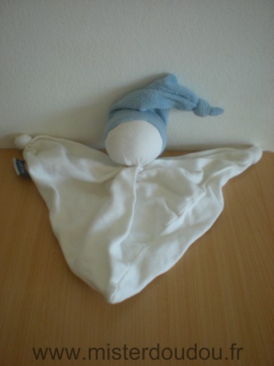 Doudou Lutin Baby looky Blanc bonnet blei 