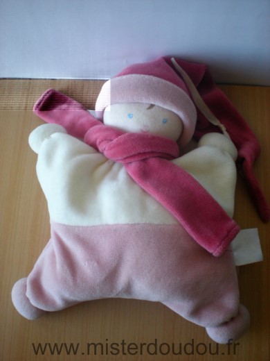 Doudou Lutin Corolle Rose blanc 