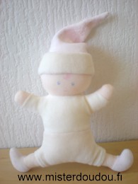 Doudou Lutin Corolle Rose blanc Bout du bonnet usé, petit prix.