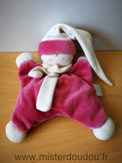 Doudou Lutin Corolle Rose framboise blanc - Mister Doudou : SOS