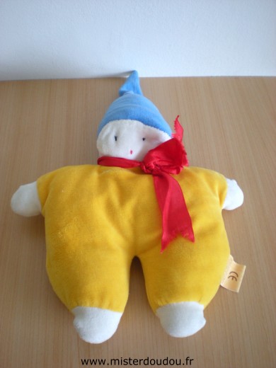 Doudou Lutin Blanc Bonnet Bleu Nounours