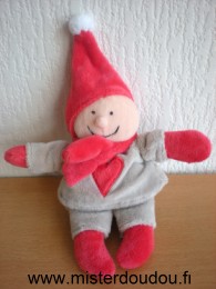 Doudou Lutin - Marque non connue - Gris rouge  coeur rouge sia 