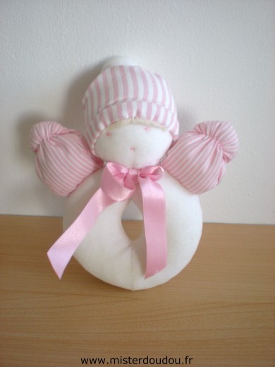 Doudou Lutin Natalys Blanc rose 