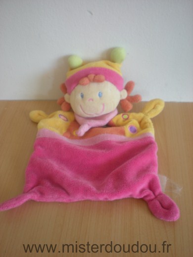 Doudou Lutin Nicotoy Rose jaune 