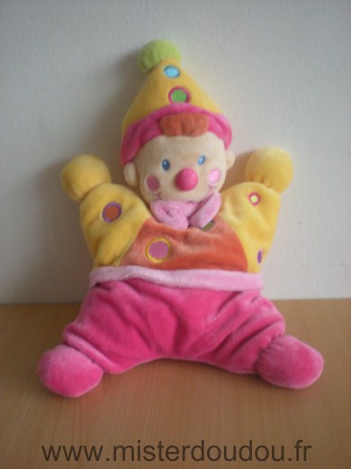 Doudou Lutin Nicotoy Rose jaune orange 