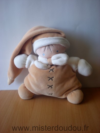 Doudou Lutin Nounours Beige blanc 