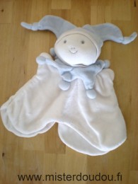 Doudou Lutin Priscilla larsen Blanc bleu 