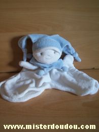 Doudou Lutin Priscilla larsen Blanc bleu clair 