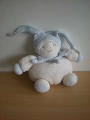 Doudou Lutin Priscilla larsen Ecru bleu 