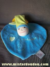 Doudou Lutin Un rêve de bébé Bleu / vert Doudou cmp, en forme de coeur.