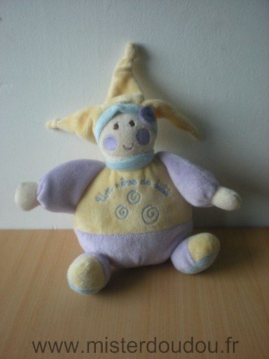 Doudou Lutin Un rêve de bébé Mauve jaune 