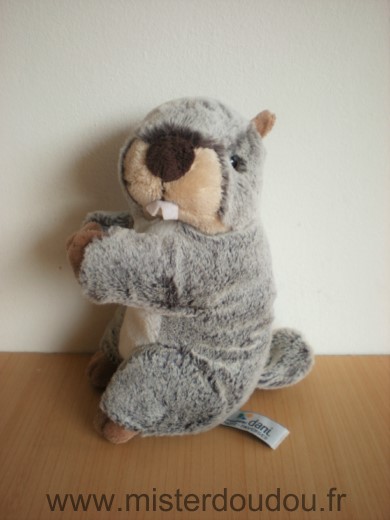 Doudou Marmotte Créations dani Gris blanc 