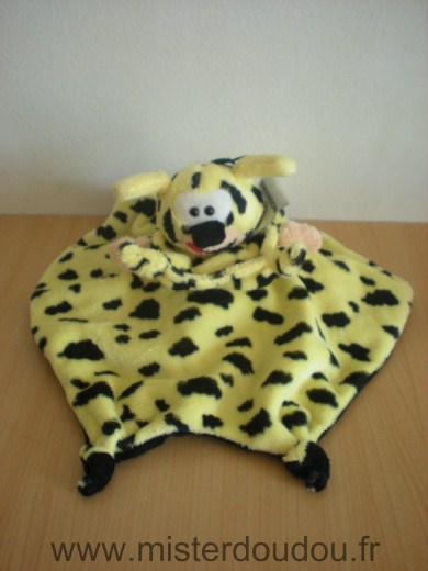 Doudou Marsupilami Marsupilami Reversible jaune taches noir et noir dessous 